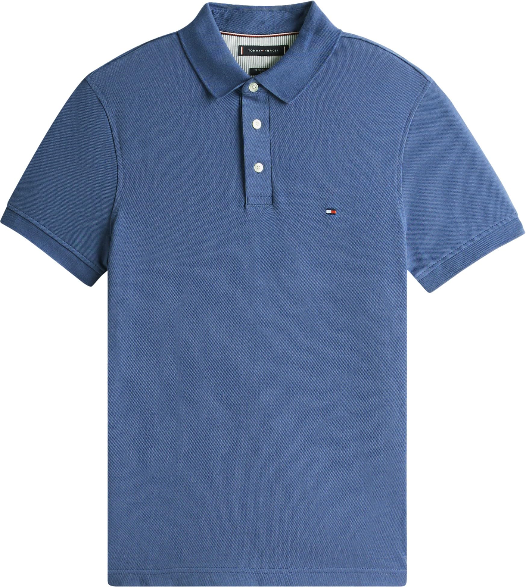 Tommy Hilfiger Męska koszulka polo CORE 1985 Slim MW0MW17771, S/S Polo, niebieska, M, Niebieski (Morze Egejskie), M