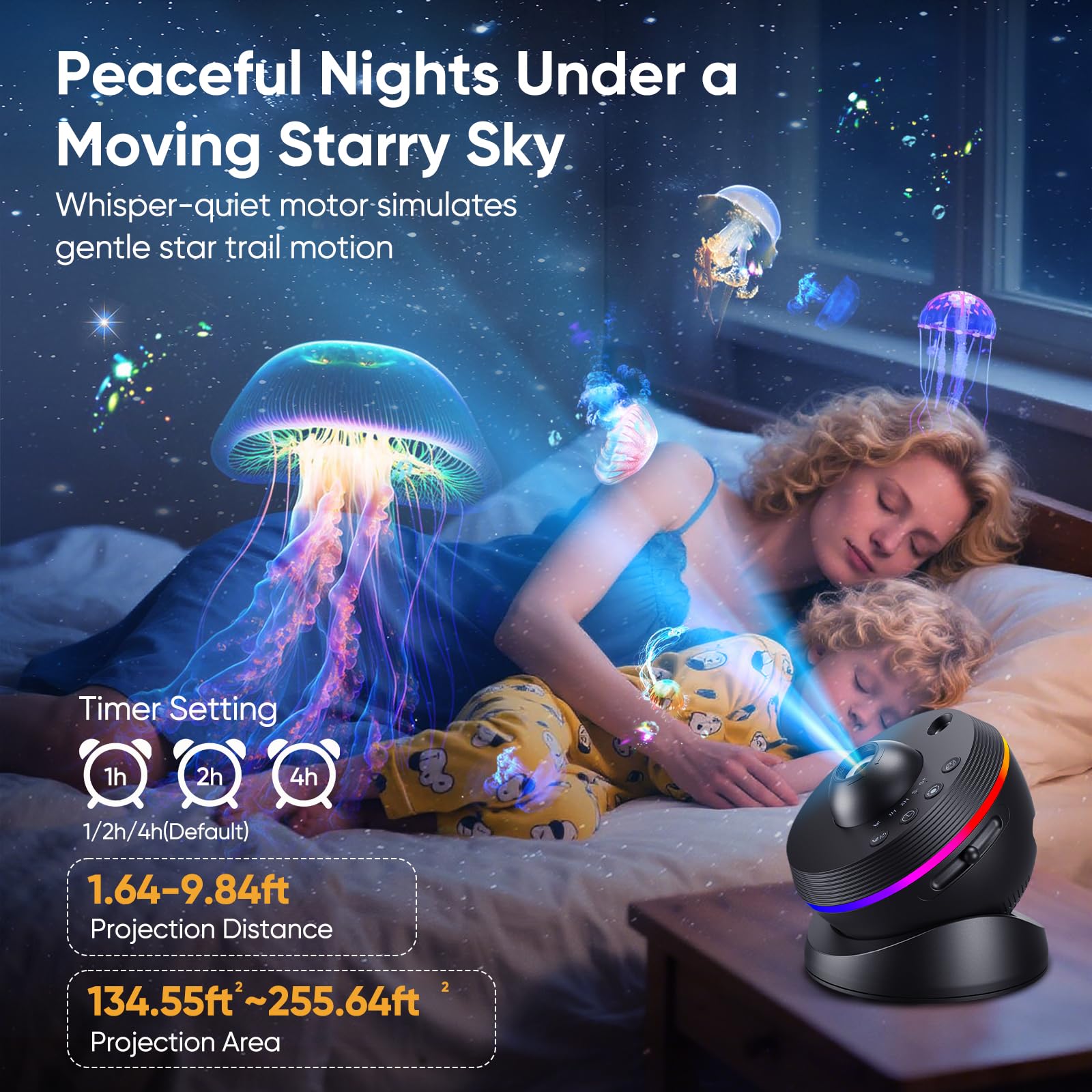 Sternenprojektor, 13-in-1-Projektor Galaxy 4K HD mit Timer, dynamischer Meteorit