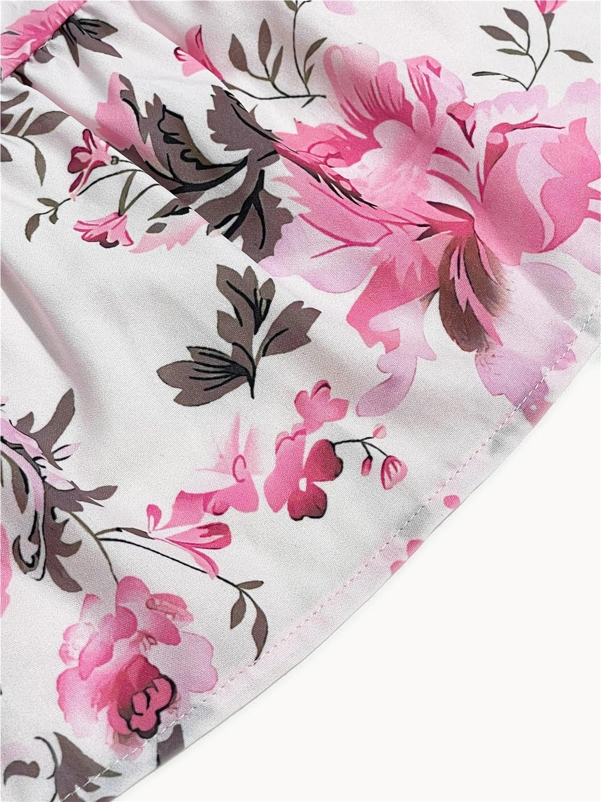 Vestido de Playa for Mujer, Estampado Floral, Fruncido, Tirantes Finos, Vestido Verano con Volantes, Maxi Informal