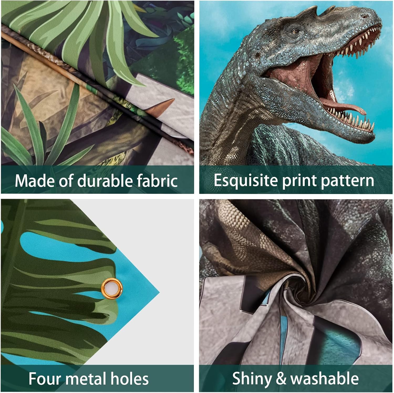 Dinosaur Backdrop,7x5FT Dinosaurs Background Dinosaur Birthday Backdrop Party Decor Dinosaur World Banner Dinosaur Theme Birthday Party Backdrop Supplies for Kids Green#1 - Image 3