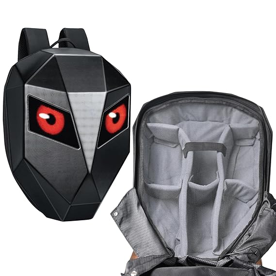 ProFocus Blink EYE Professional Camera BackPack With LED Display Controlled By APP Write Any Text, Logo Pic, Has 200+ BlinkEye Pre Installed GIFs Works with IOS & Android