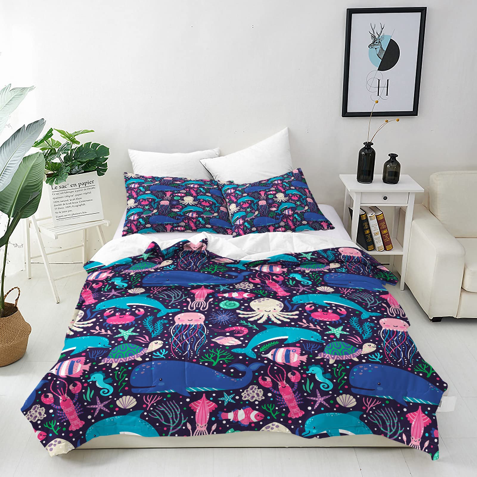 ANHOPE Underwater Duvet Cover Set Super King 260x220cm, 2 Pillowcases — image 1