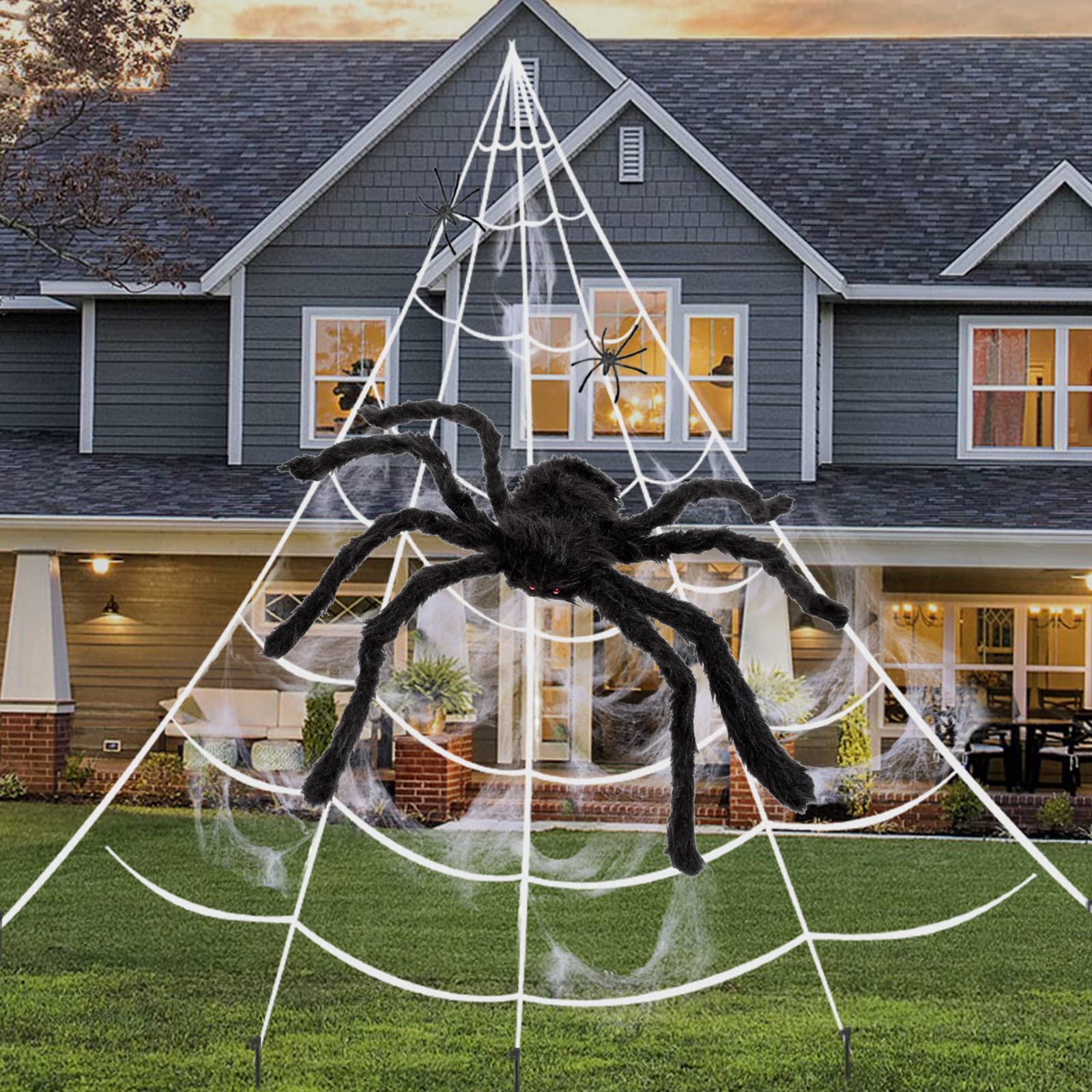 VIKASI Spider  Halloween Decorations,16 ×15 Feet Giant Spider 