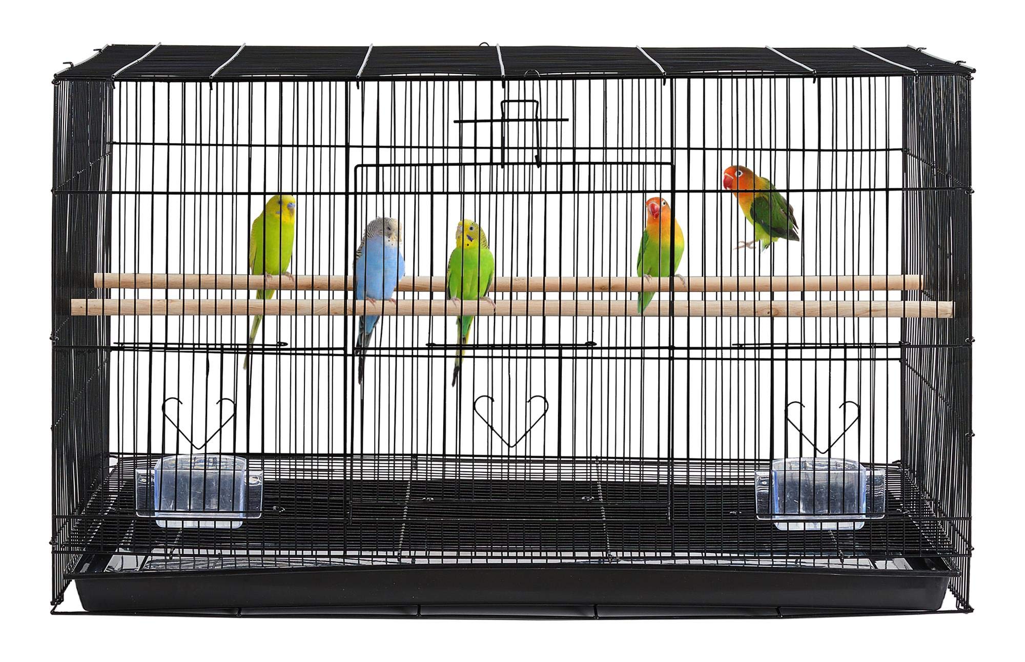 Yaheetech Jaula para Pájaros Jaula Metal para Loro con Comedero y Bandeja 76x45,5x45,5cm