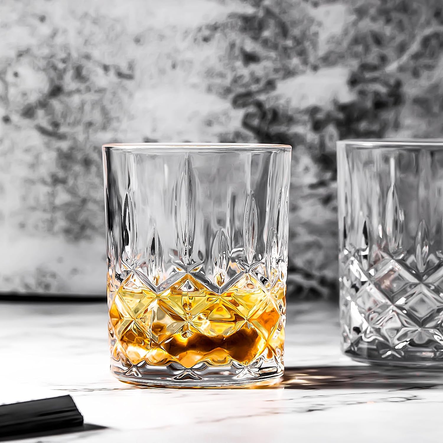 Old Fashioned Cocktail Glasses - Whiskey Glasses Set of 6 - Vodka Bourbon Scotch Liquor Glass - Bar Tumbler Glasses Set 10 oz - Image 4