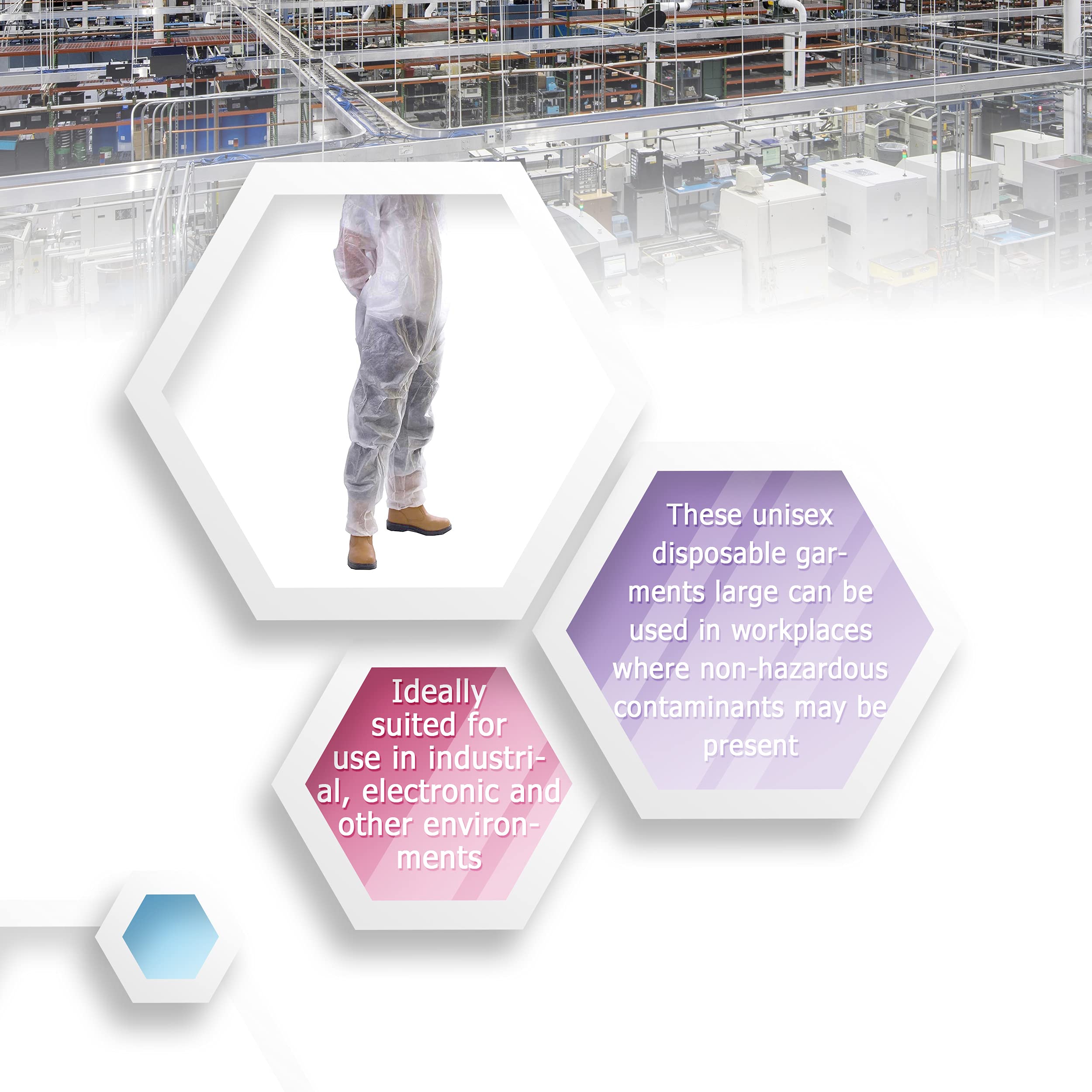 Buy AMZ Hazmat Suit Disposable Coveralls. Paint Suit Large. 30gsm