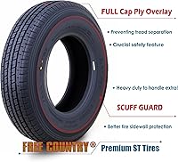 Vista 2 de Free Country GRAND RIDE Juego de 2 neumáticos Premium para remolque ST 175/80R13 de 6 capas, Rango de carga C con protector contra roces