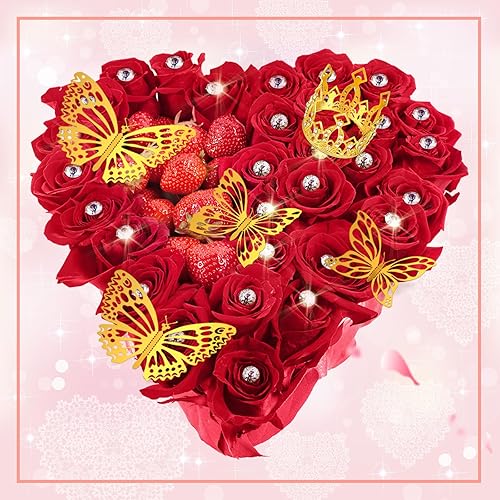 Miniatura 3 de 113 piezas de accesorios para ramo de flores de San Valentín, mini coronas, ramilletes, ramos de flores 3D, decoración de mariposas para festivales