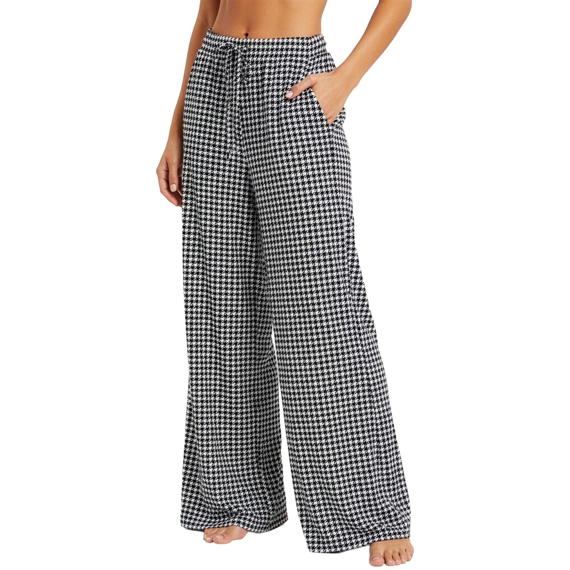 Angelina Womens Soft and Comfy Mid-Rise Palazzo Pants with Pockets
