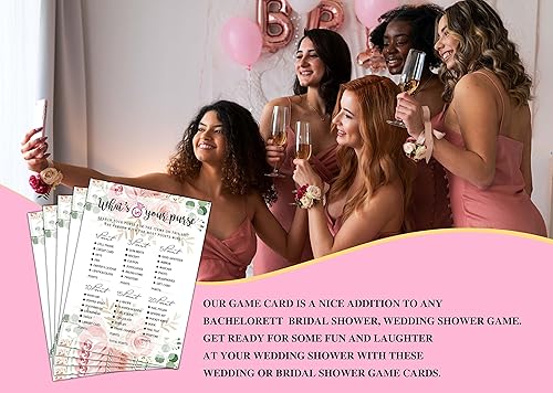 Miniatura 10 de Juego de despedida de soltera  Tarjetas de fiesta Would She Rather para boda  Decoración floral de fiesta de boda  Suministros y actividades de