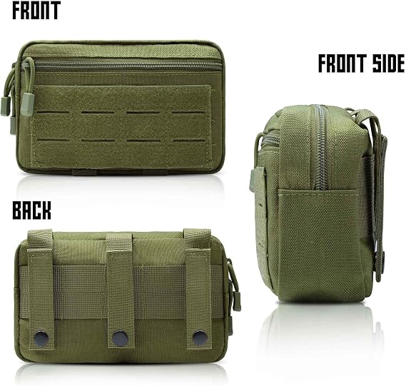 2 Pack 1000D Laser Cut Molle Pouches - Tactical Compact Water-Resistant Utility Admin Pouch for Vest Backpack Duty Belt Tactical Vests