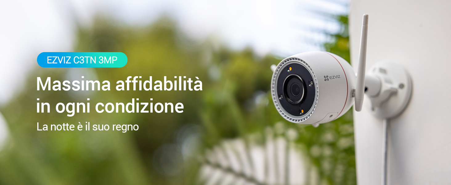 Telecamera di sorveglianza EZVIZ C3X Darkfighter WiFi doppio obbiettivo Full HD 1080p visione notturna a colori segnalazione luminosa e sonora per esterno