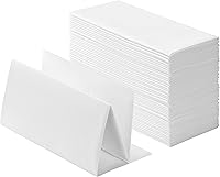 BloominGoods 100-Pack Linen-Feel White Napkins 16x16" - Bookfolded Disposable Dinner Napkins & Guest Towels for Weddings, Parties, Restaurants