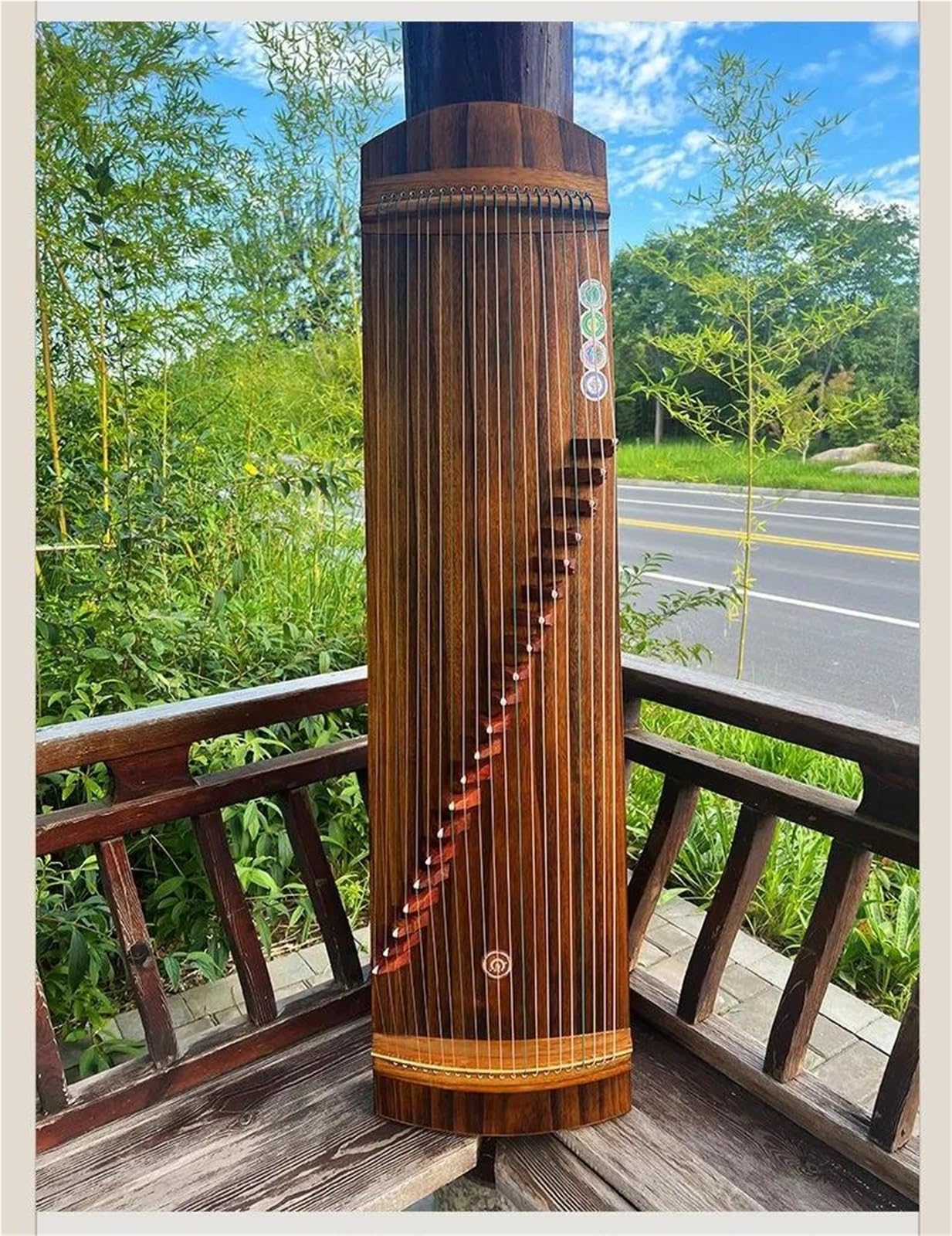 Guqin Z Litego Drewna O Długości 163 Cm Dla Dorosłych Profesjonalny Instrument Smyczkowy Początkujących Ze Stojakiem Guqin (chińska Cytra)