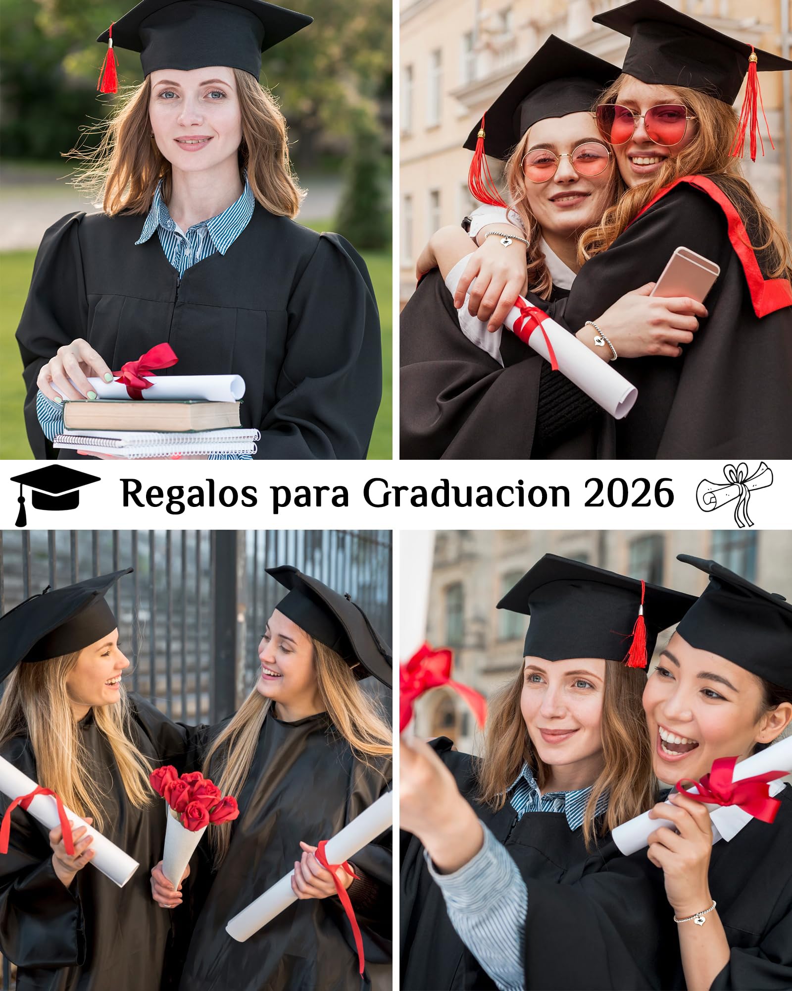SUNSH Regalos para Graduacion, Regalos para Mujer, Pulsera Graduación Señoras,Pulsera Graduación Mujers,Regalo de Graduacion/Navidad/Adulto/Animo para Hija/Hermana/Nieta