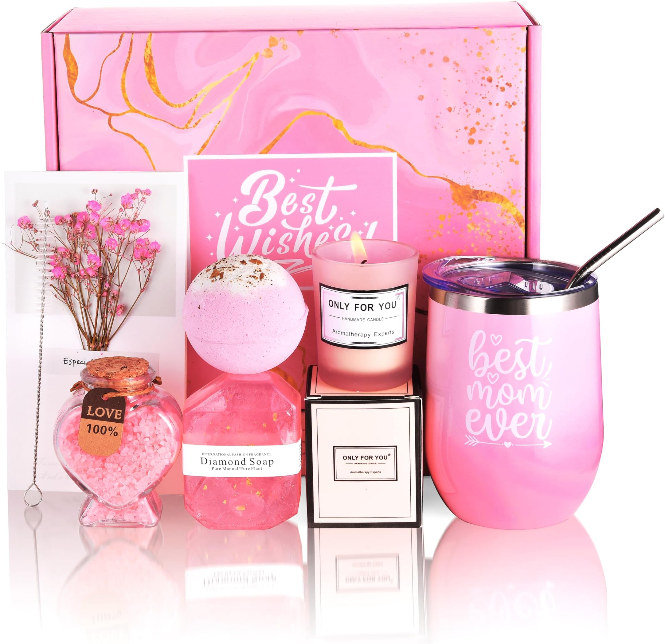 JEWOUNew Mom Gifts for Women After Birth,Birthday Gift for Mom, New Mom Gift,Mother's Day Gift Set, Relaxing Gifts for Mom From Daughter, Gift Basket for Mom,Grandma,Nana,Mother in Law Women