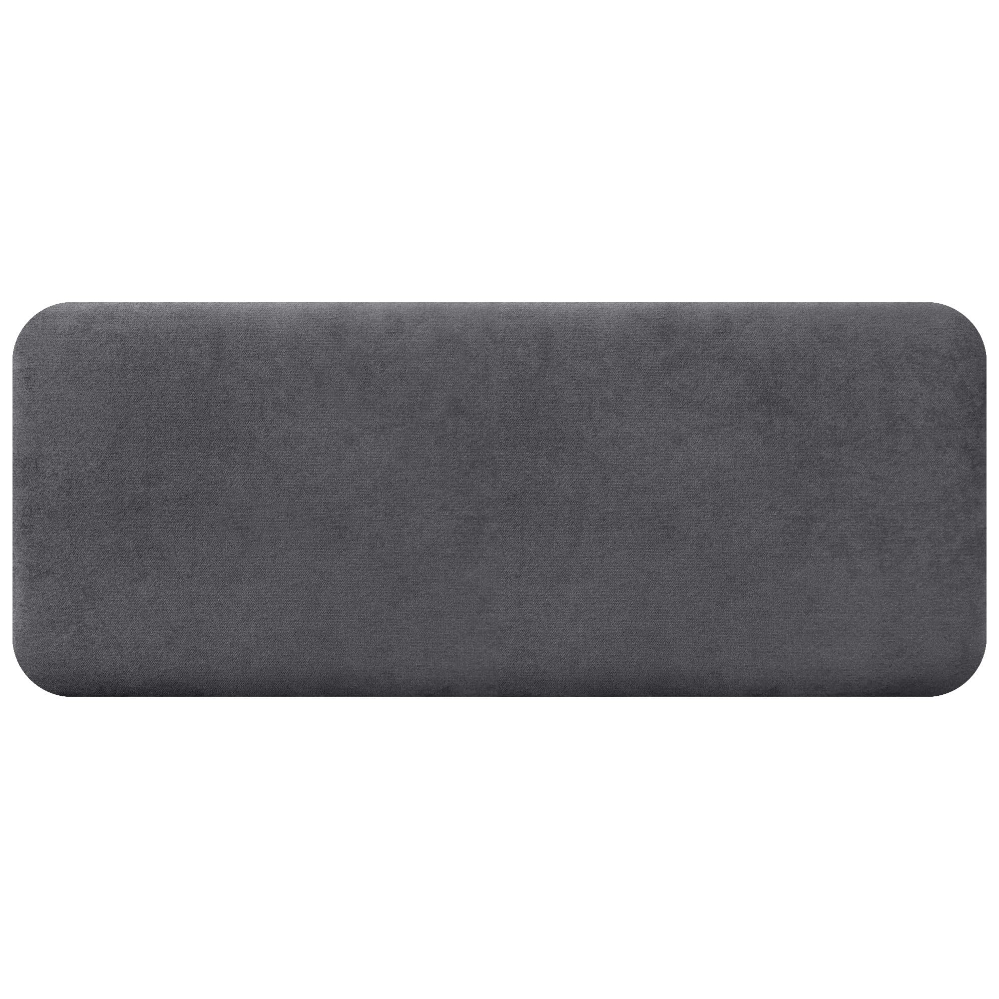 DHOME Gepolstertes Glattes Abgerundetes Kopfteil aus Aqualine-Stoff für Wand Akustik-Kopfteile Schalldämmend Kopfende Bett Schlafzimmer (Aschgrau, 160cm)