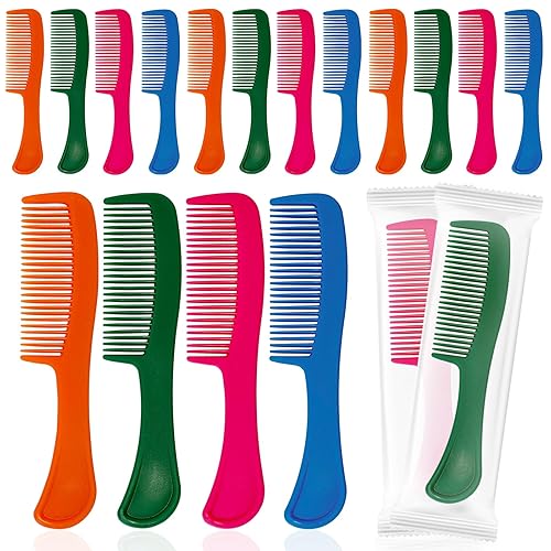 100 peines a granel envueltos individualmente, juego de peines de pelo de 4 colores para mujeres, hombres y niños, coloridos peines de viaje a