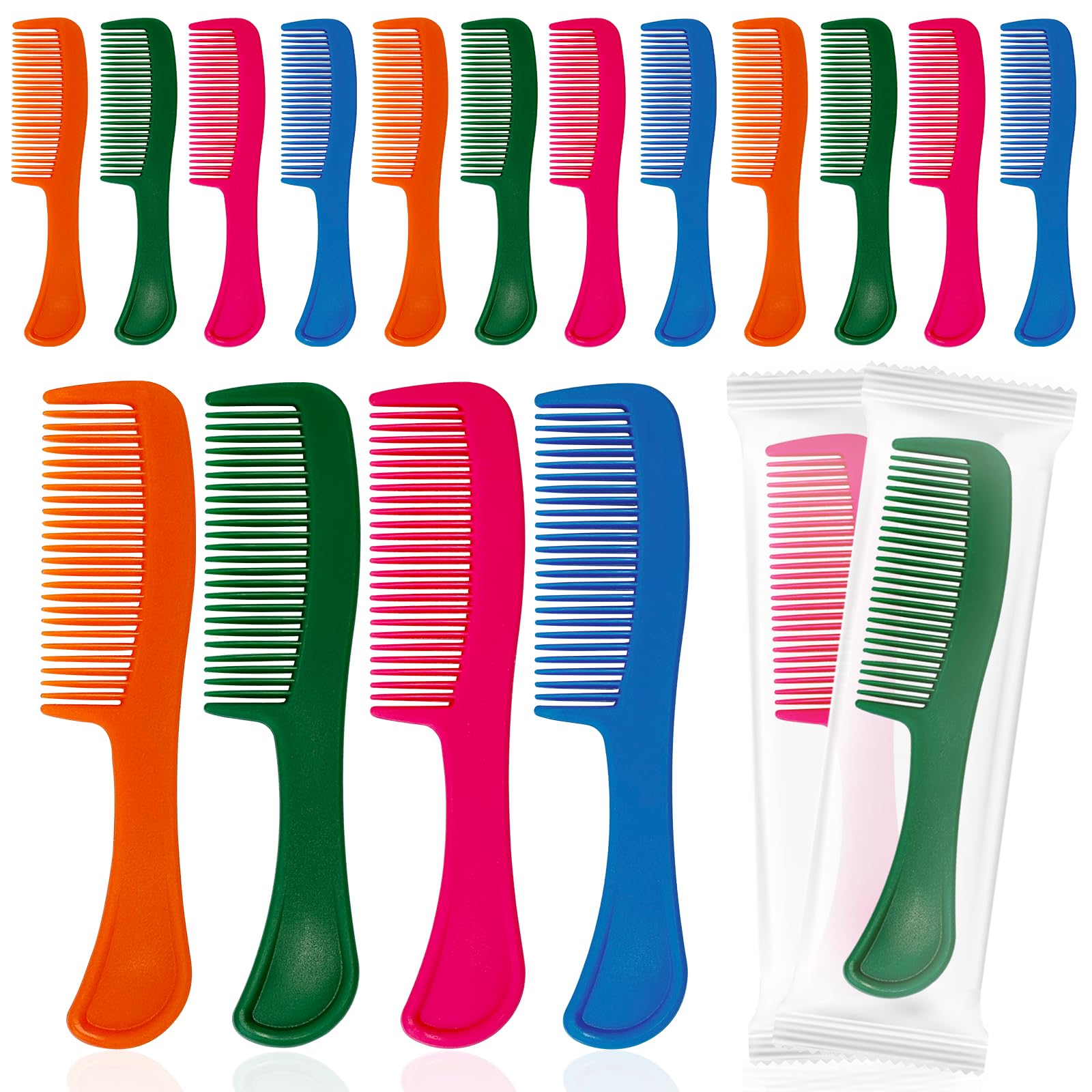 Photo 1 of 100 pcs Combs In Bulk Individually Wrapped, 4 color Pocket Hair Combs Set for Women, Men and Kids, Colorful Travel Comb Bulk for Airbnb Homeless Hotel Shelter Home Charity