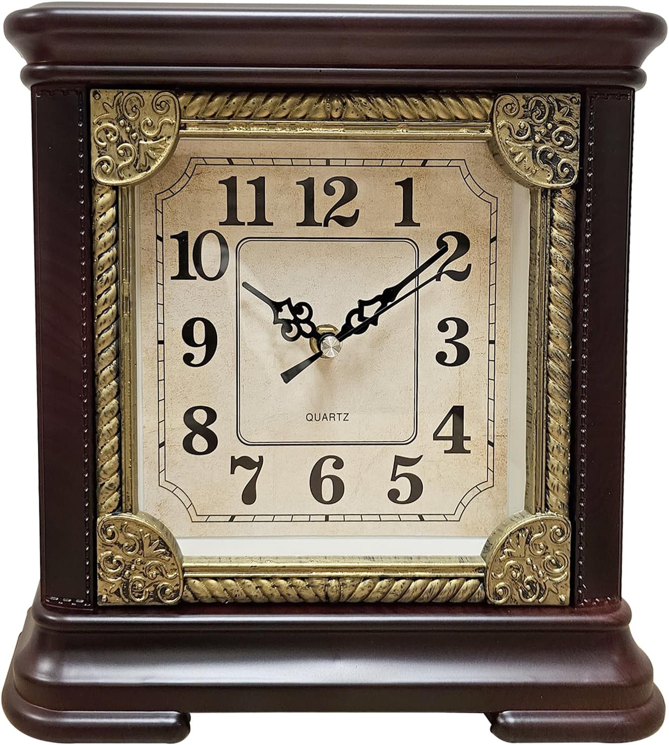 LEDSone Square Mantel Clock Retro Style Classic Clocks Decorative
