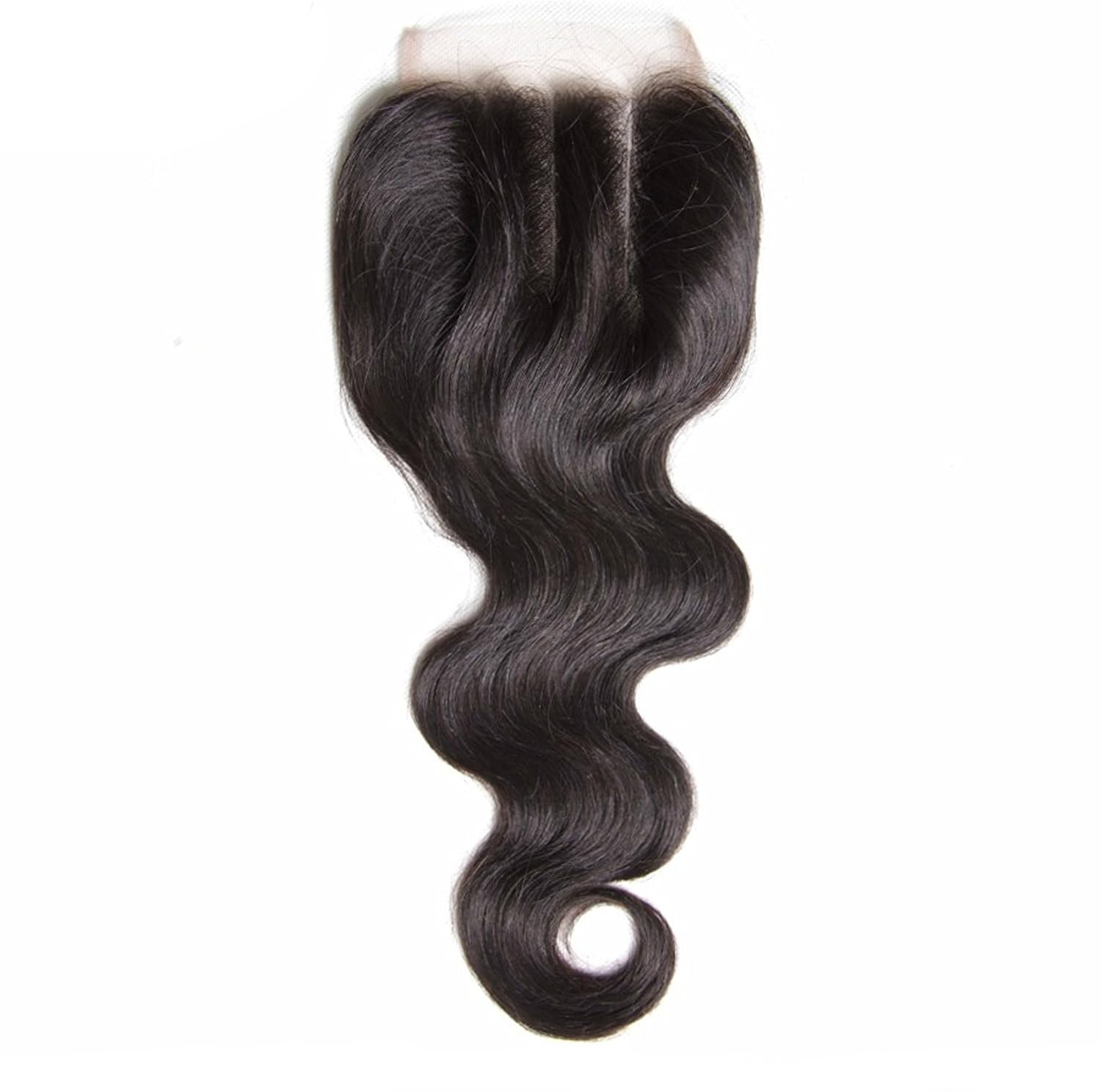 18" Top Closure Body Wave Clear/HD Lace Base (4"x4") Three 3 Parting Virgin Remy Human Hair Weaves Natural Color