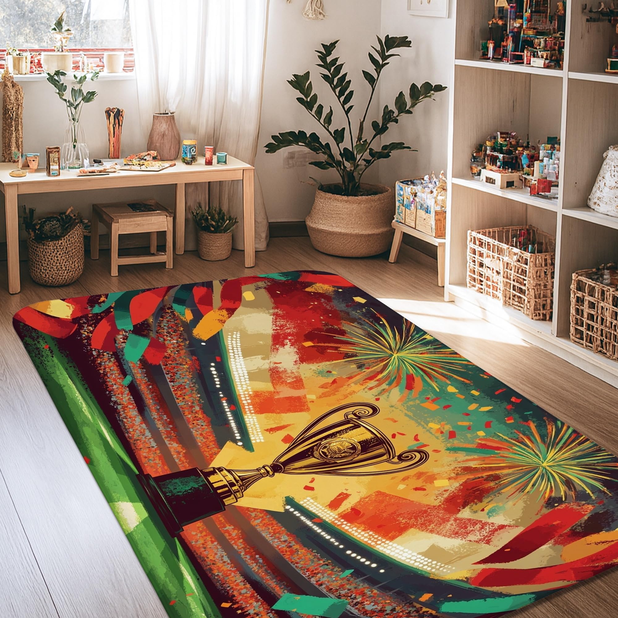 Tapis de salon rouge antidérapant idéal pour la décoration de la cuisine