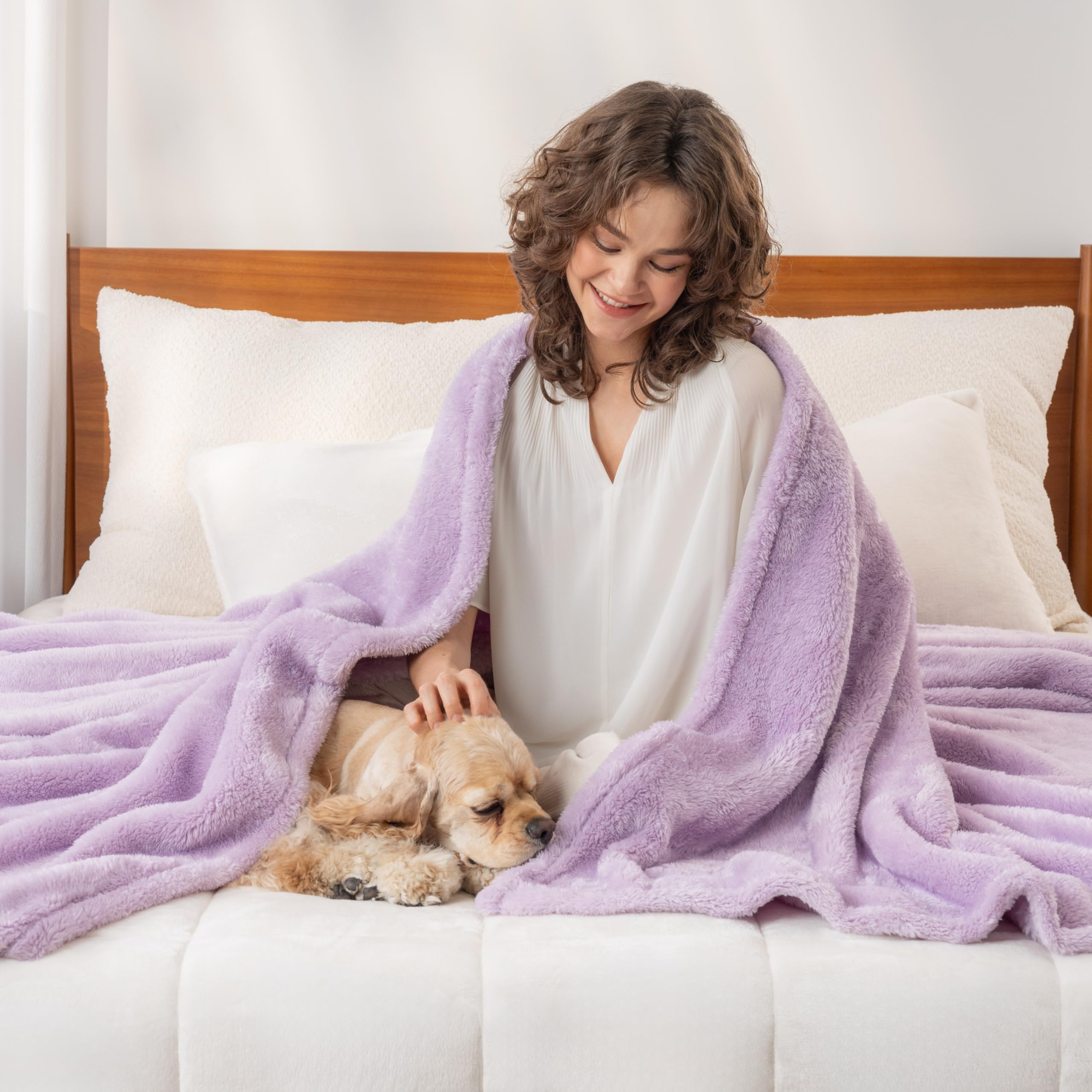 Berkshire Blanket Classic Extra Fluffy Plush Throw Blanket Soft