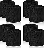 PEASUG 8-Pack Absorbent Sports Wrist Sweatbands for Men & Women - Tennis, Basketball, Gym, Running - Elastic, Comfortable & Breathable