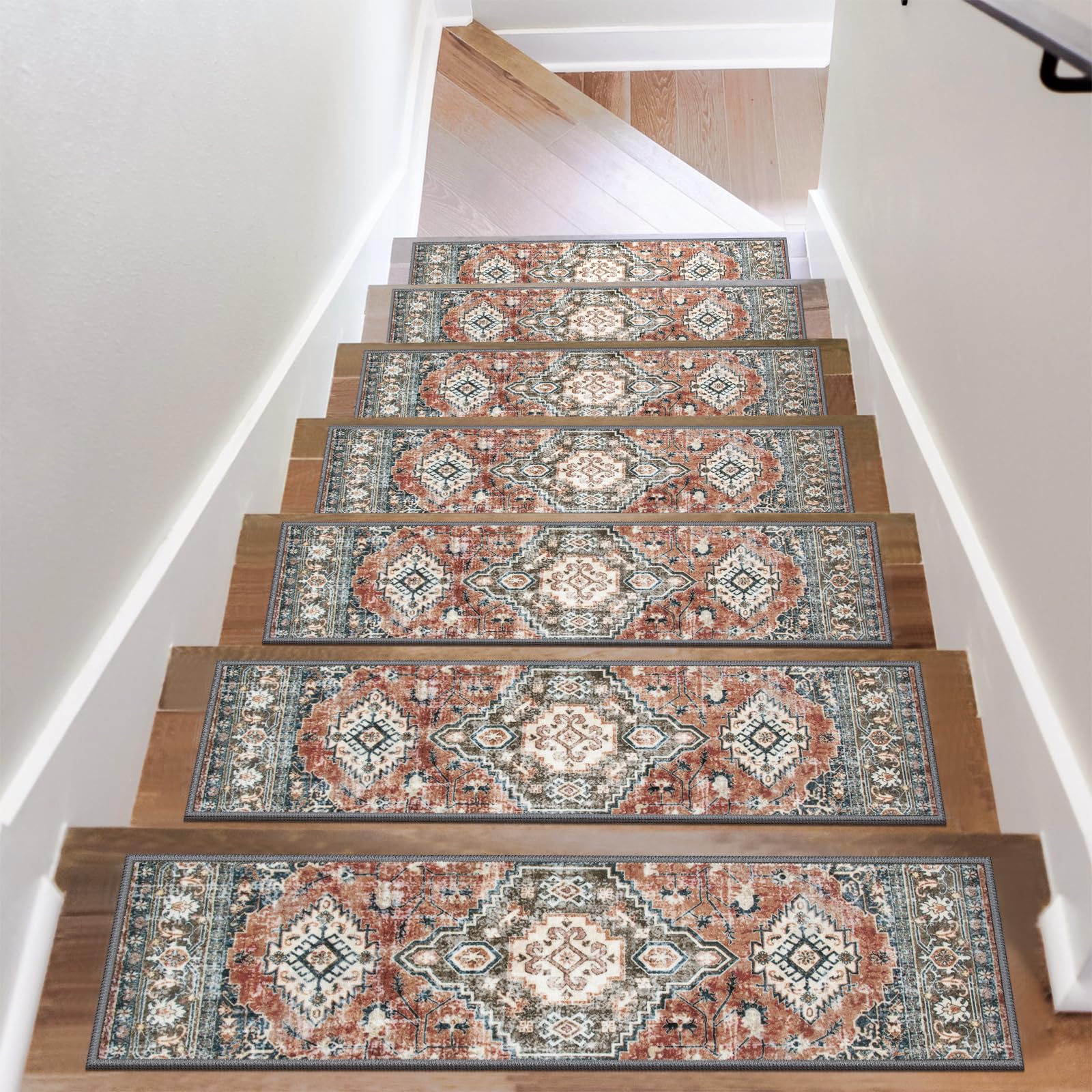 OJIA Stair Treads Non Slip for Wooden Steps 15PC Carpet Stair Treads Runner