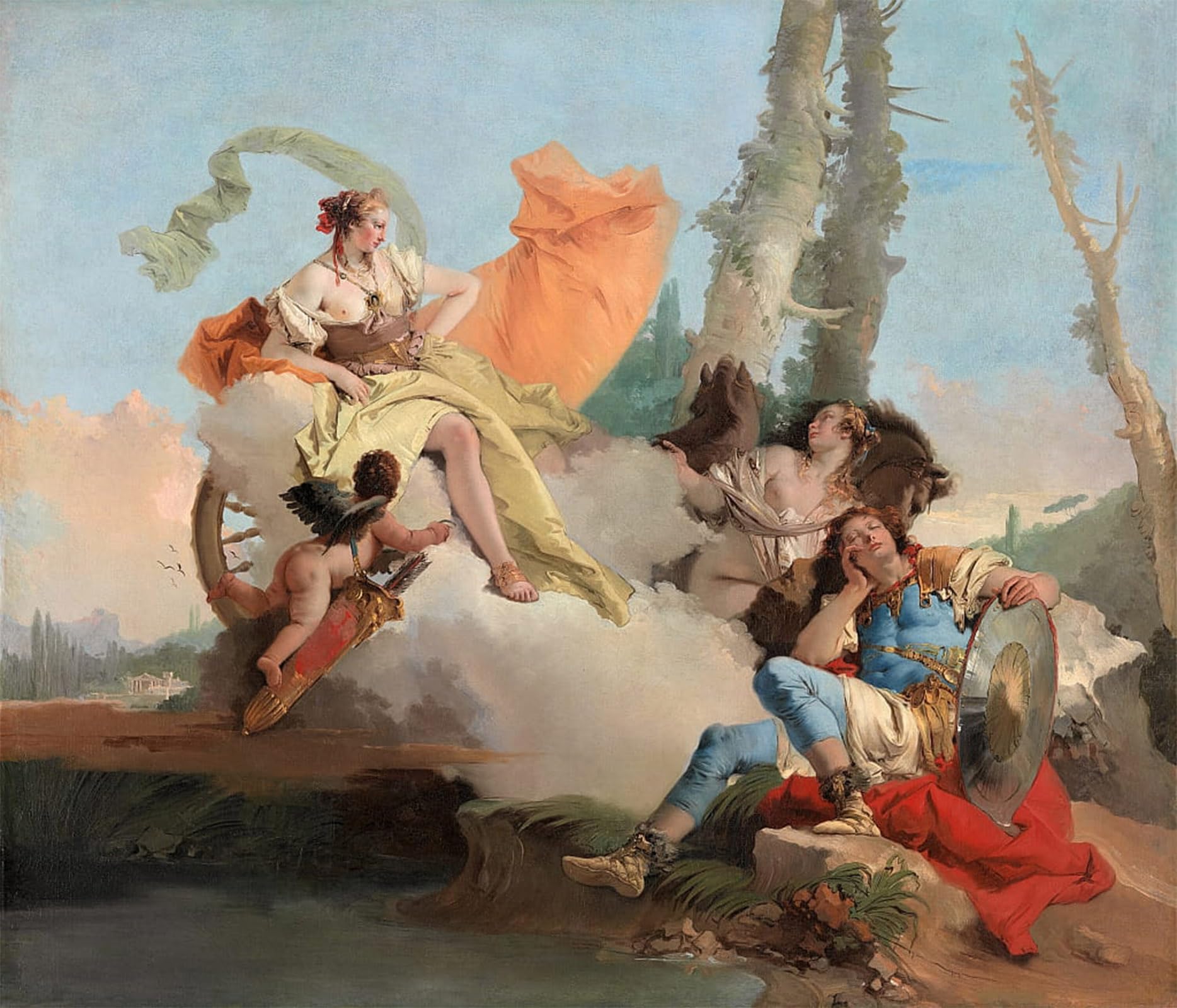 POSTERIIk Famous Print Pop Art Wall Art Graffiti Armida Encounters the Sleeping Rinaldo by Battista Tiepolo Art Prints for Home Decor 60x90cm