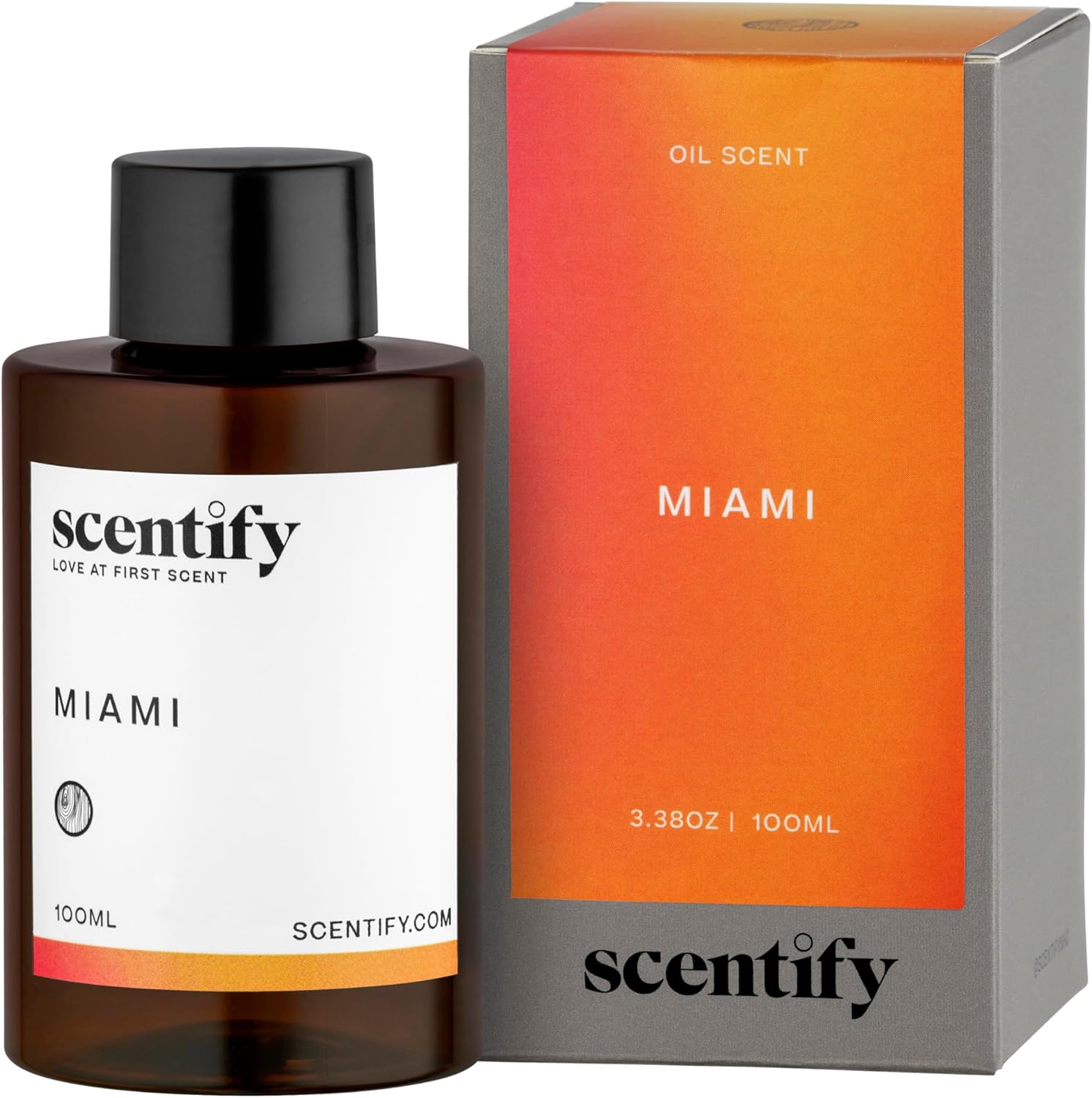 Scentify Miami Aroma Oil Refill Scent for Oil Diffusers - Creamy, Cashmere, Sandalwood, Musk Scents - Luxurious Relaxing Aromatherapy Diffuser Fragrance 100ml, 3.38 oz Miami 100ml