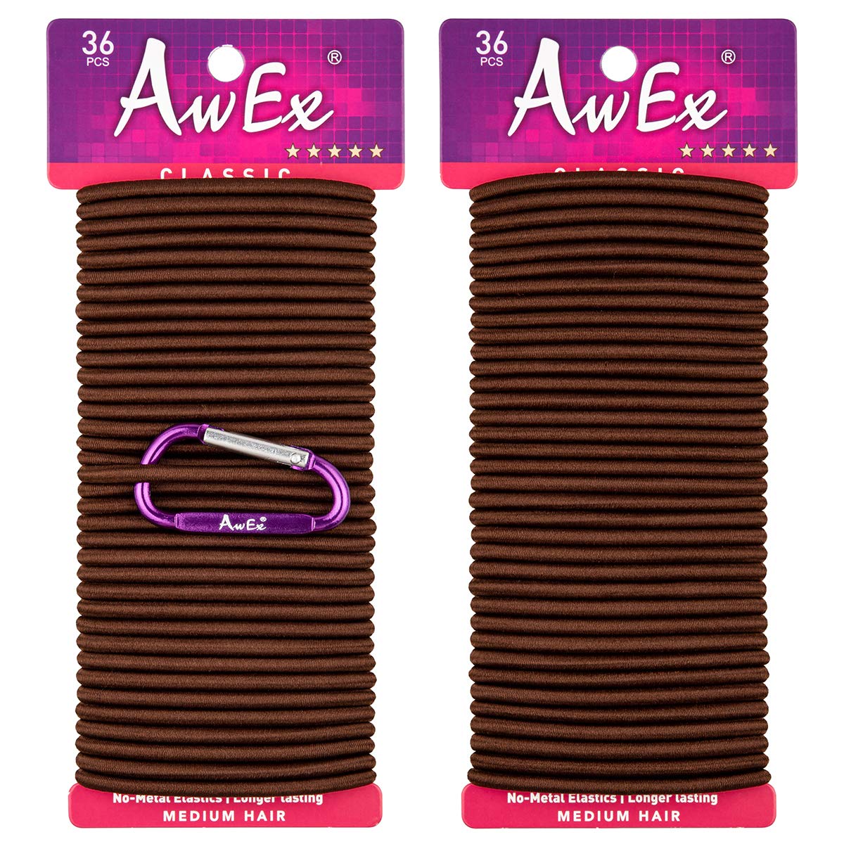 AwEx Strong Brown Hair Bobbles,72 PCS,4 mm Regular Loop Hair Ties,Chocolate Hair Elastic Bands,No Pull Ponytail Holder