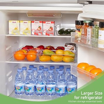 6 Pcs Clear Kitchen Drawer Organiser Trays, 38cm Large Acrylic Desk Drawer Dividers Organisers for Cutlery, Kitchen, Makeup, Bathroom, Utensils, Vanity, Dressing Table, Plastic Draw Organiser