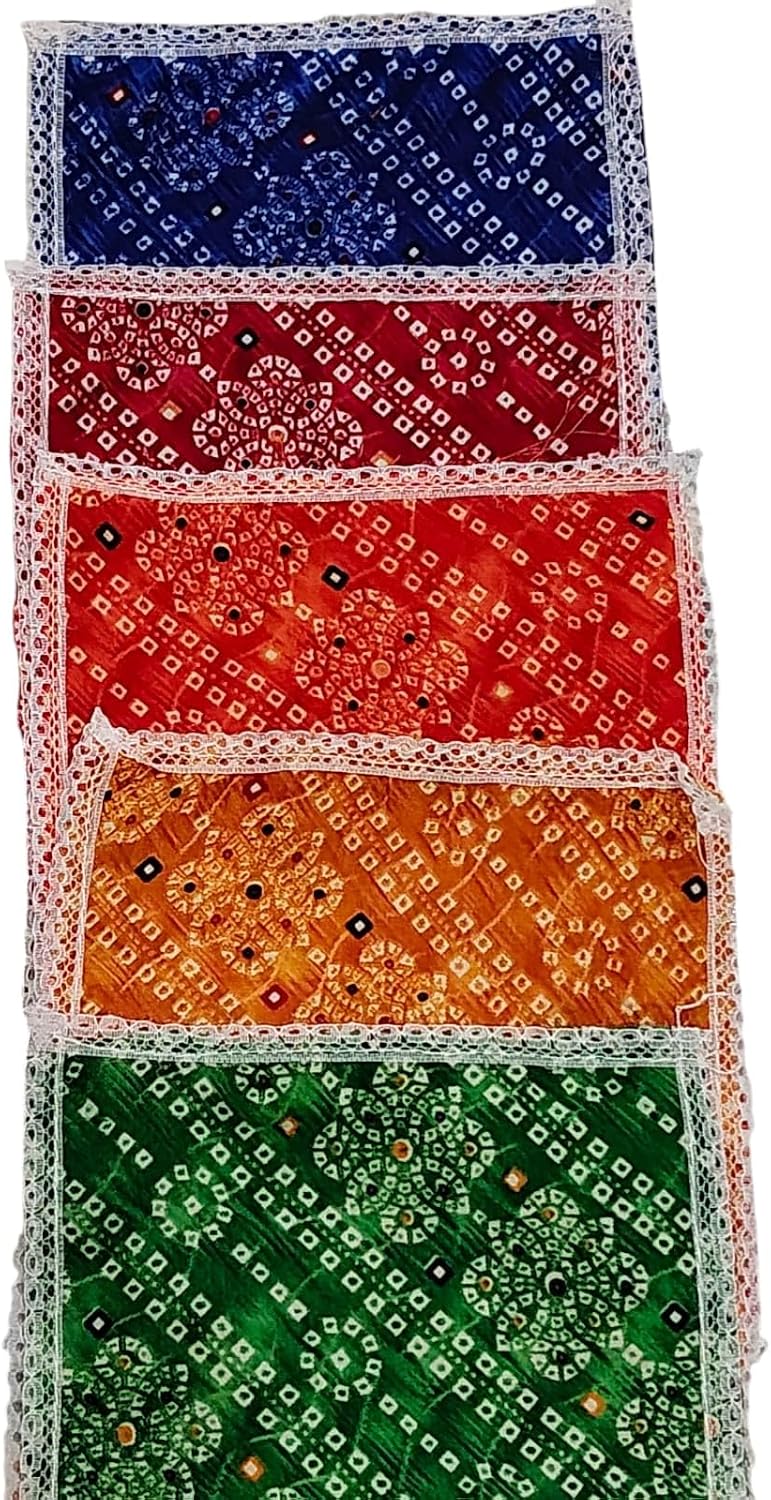 Divine-Interiors Laddu Gopal ji Unique Design and multiprint with White lace Soft Fabric and Comfortable for ladoo Gopal ji Random Color (Pack of 2) (Multicolor, 8x10 inch, 0-3 no Laddu Gopal ji)