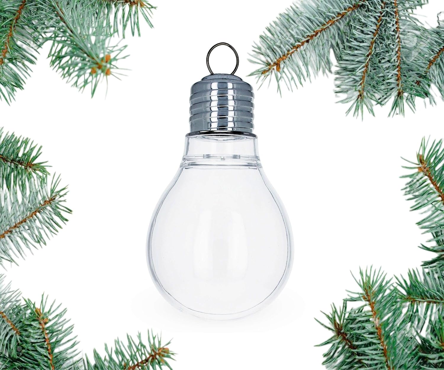 Clear Plastic Light Bulb 5.25 Inches (133 mm) Christmas Tree Holiday Decor Glass