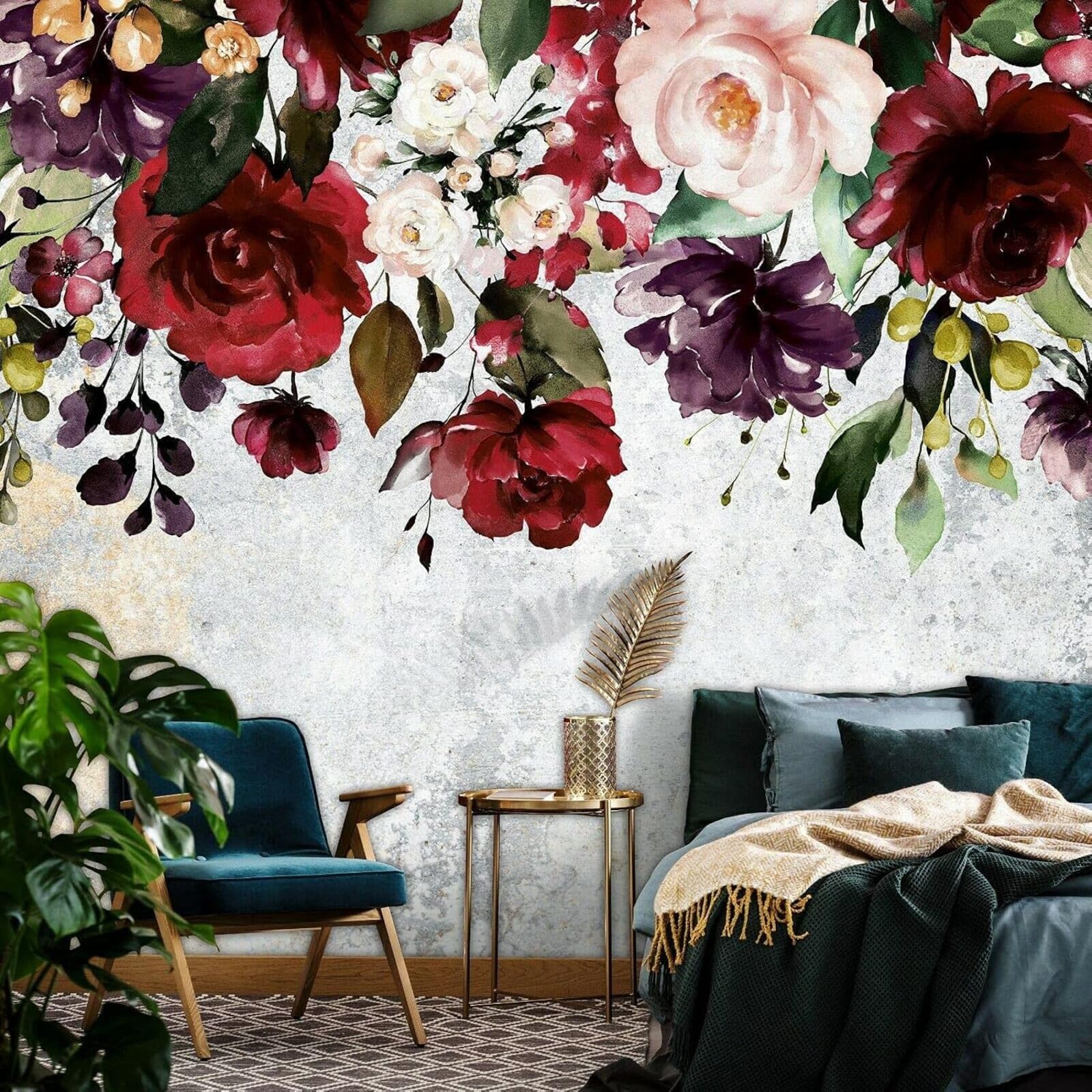 Kfjhgbdshhj 3D Mural Photo Mural-Wallpaper Flowers Peony Romantic Roses Living Room Bedroom Wall,300Cmx210cm Poster - Wall Sticker - Frameless Picture