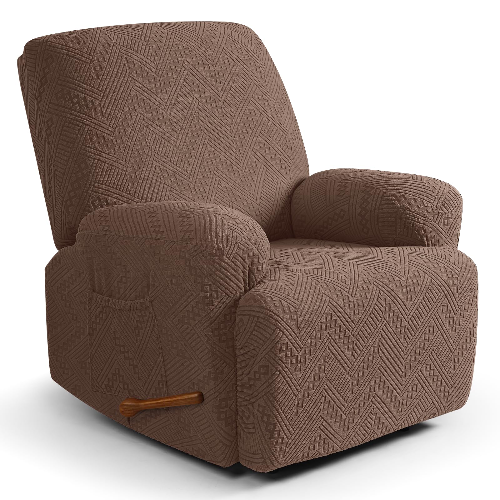 Ruaozz Oversized Recliner Chair Covers, Soft Recliner Slipcover, Brown