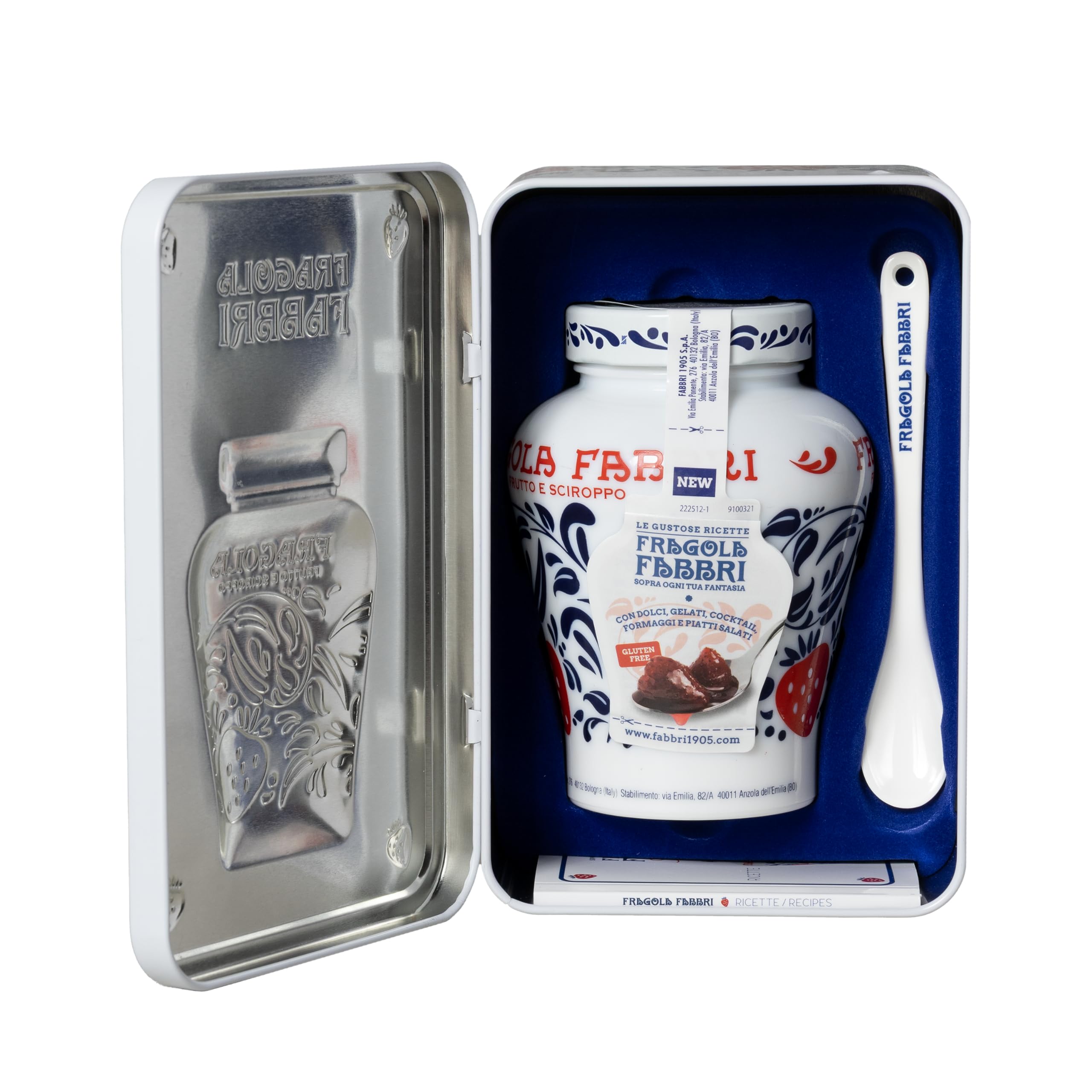 Latta Regalo Fragola Fabbri 600g con cucchiaino e ricettario
