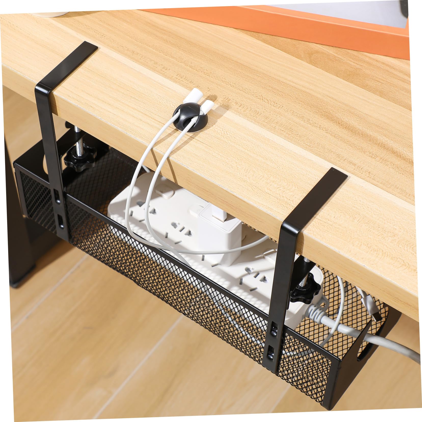 Operitacx 3 Piezas Cesta De Almacenamiento De Cables Organizador De Cables Para Escritorio Soporte De Cables Para Escritorio Bandeja De Gestión De Cables Debajo Del Escritorio Cesta De