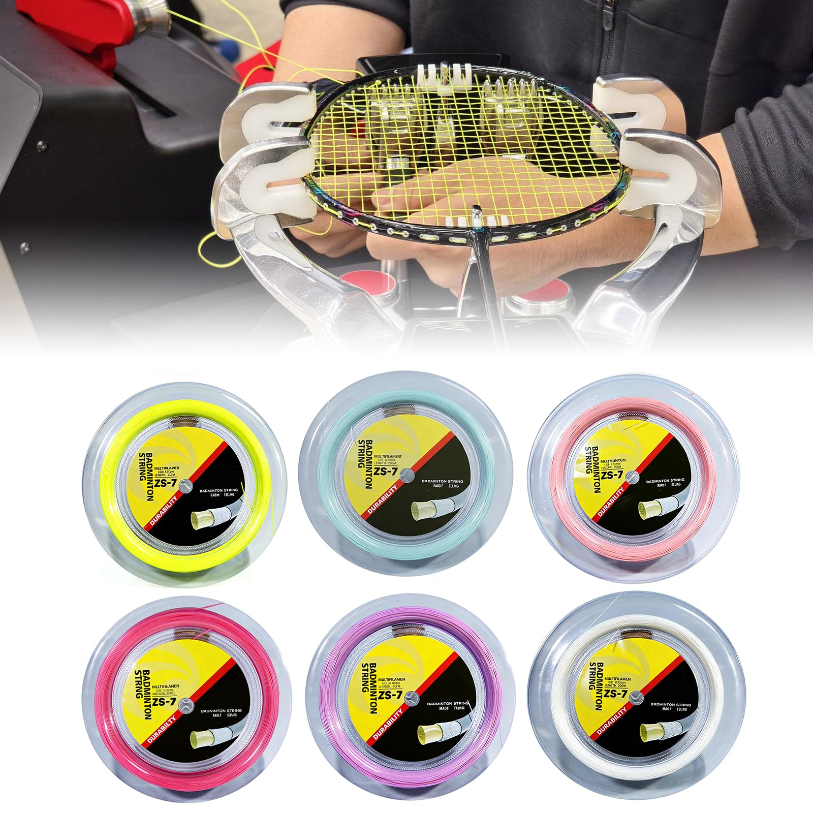 Cuerda de bádminton profesional de 200 m de longitud, cuerda de nailon para juego constante y uso extendido, línea de nailon