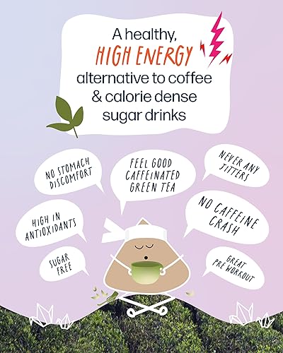 Miniatura 3 de Kubo Tea, Té negro de coco Chai, mezcla orgánica de alta cafeína, 20 porciones (155 mg de cafeína cada una), bolsas de té piramidales, embalaje