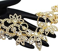 Vista 115 de PEARLY JUN Apliques de diamantes de imitación de plata con apliques de diamantes para vestidos, costura a mano, proyectos de manualidades, ropa