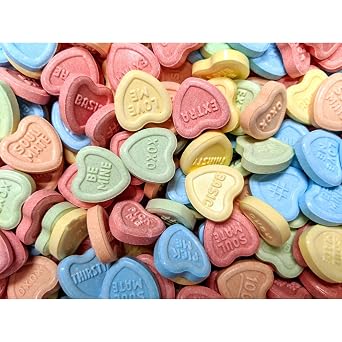 Conversation Hearts Candy, Heart Shaped Valentines Candy Bulk, 3 lb | Sweethearts-Style Sugar Candy, Valentines Day Party Favors, Weddings