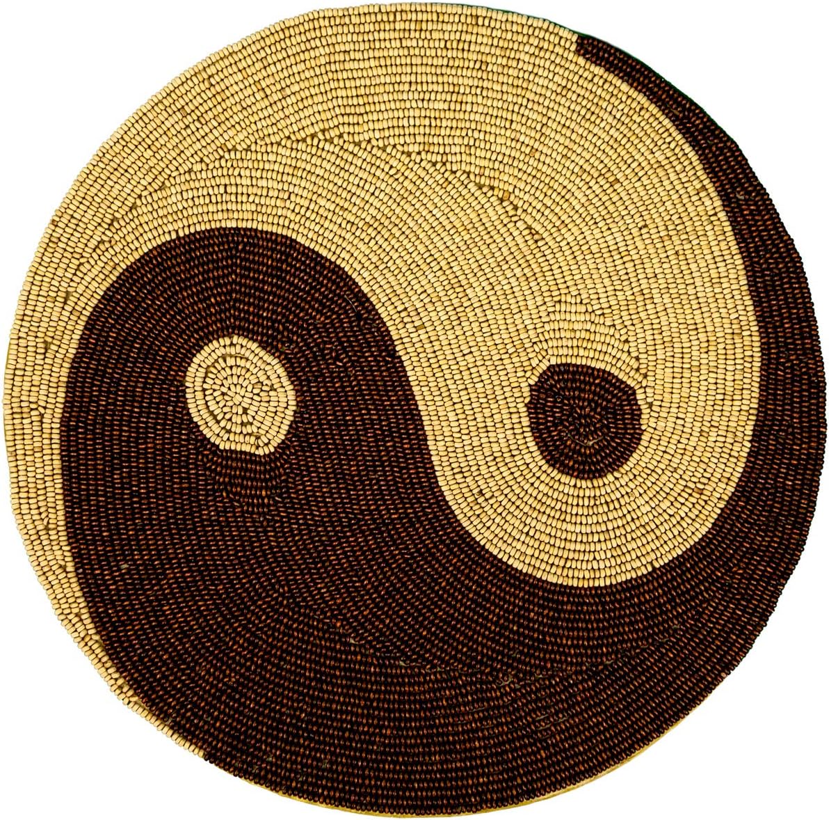 Bеѕt Quаlіtу 🔥 POPULAR LIFE HOME Zen - Yin & Yang Motif Wooden Bead Embroidered Placemats | Hand Beaded Placemat with Satin Back, Decorative Dining Table Placemats, Brown & Cream, 15” Round (Set of 6) Bеѕt Cуbеr Mоndау 🔥 POPULAR LIFE HOME Zen - Yin & Yang Motif Wooden Bead Embroidered Placemats | Hand Beaded Placemat with Satin Back, Decorative Dining Table Placemats, Brown & Cream, 15” Round (Set of 6)