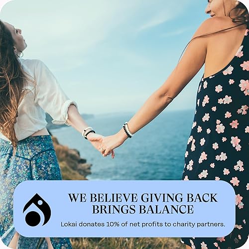 Miniatura 5 de Lokai Silicone Beaded Bracelets for Men & Women - Black & White Matching Bracelets, Couples Friendship Bracelets - Jewelry Fashion Bracelet