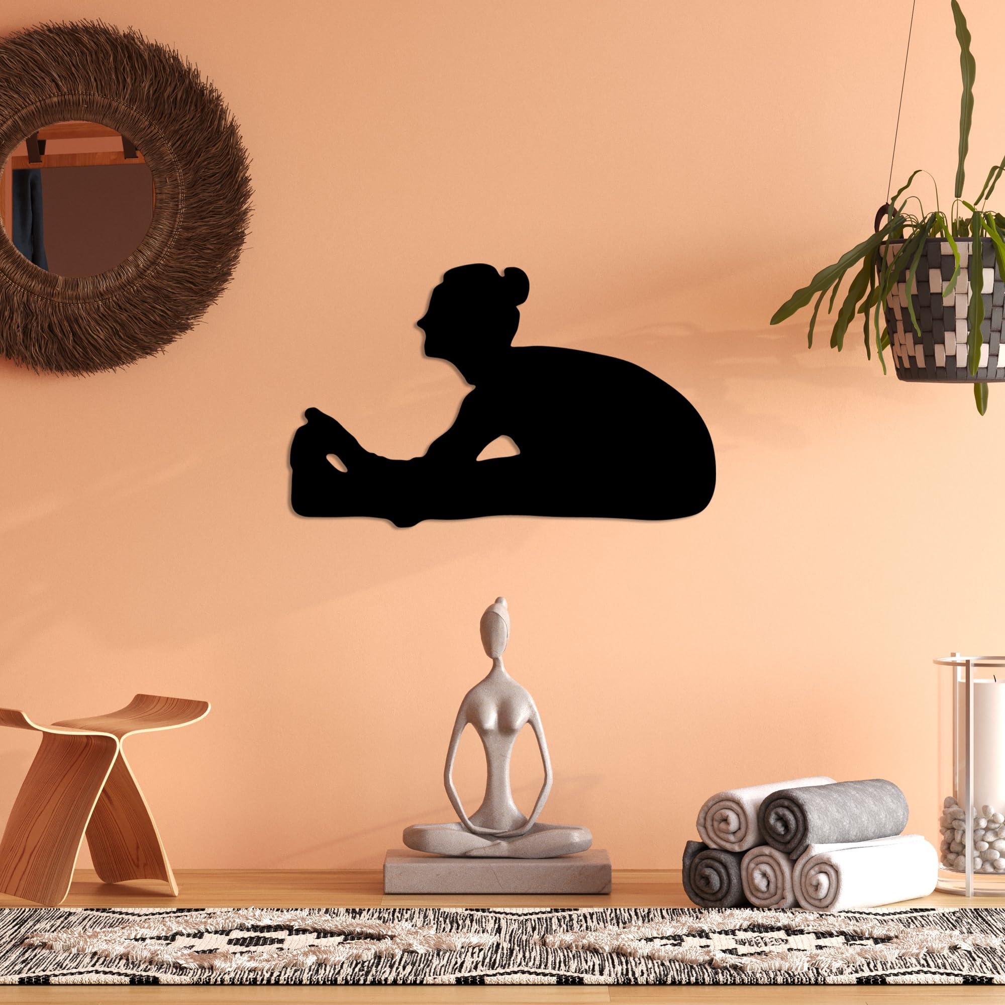 Stylish Black Decorative Metal Wall Accessory, 60 x 37 cm, 100% Metal, 1.5 mm Thickness