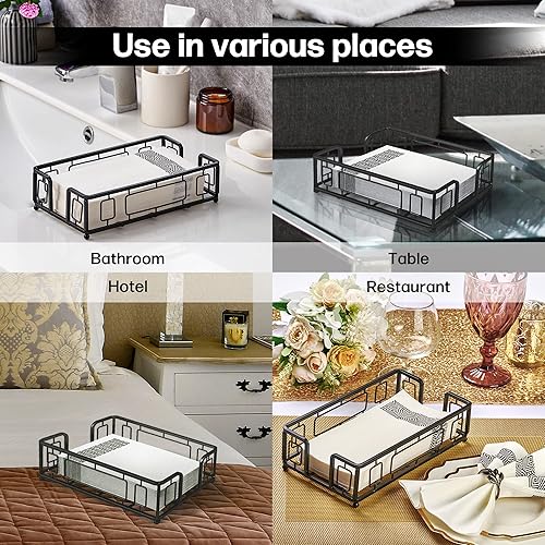 Vista 134 de Bandeja de acrílico para toallas de invitados para baño, soporte vertical para toallas de mano desechables, organizador de servilletas impermeable A