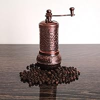 Vista 3 de Molinillo de pimienta - Molinillo manual de especias - Molinillo de hierbas - Molinillo de pimienta - Molinillo de granos de café (marrón envejecido)