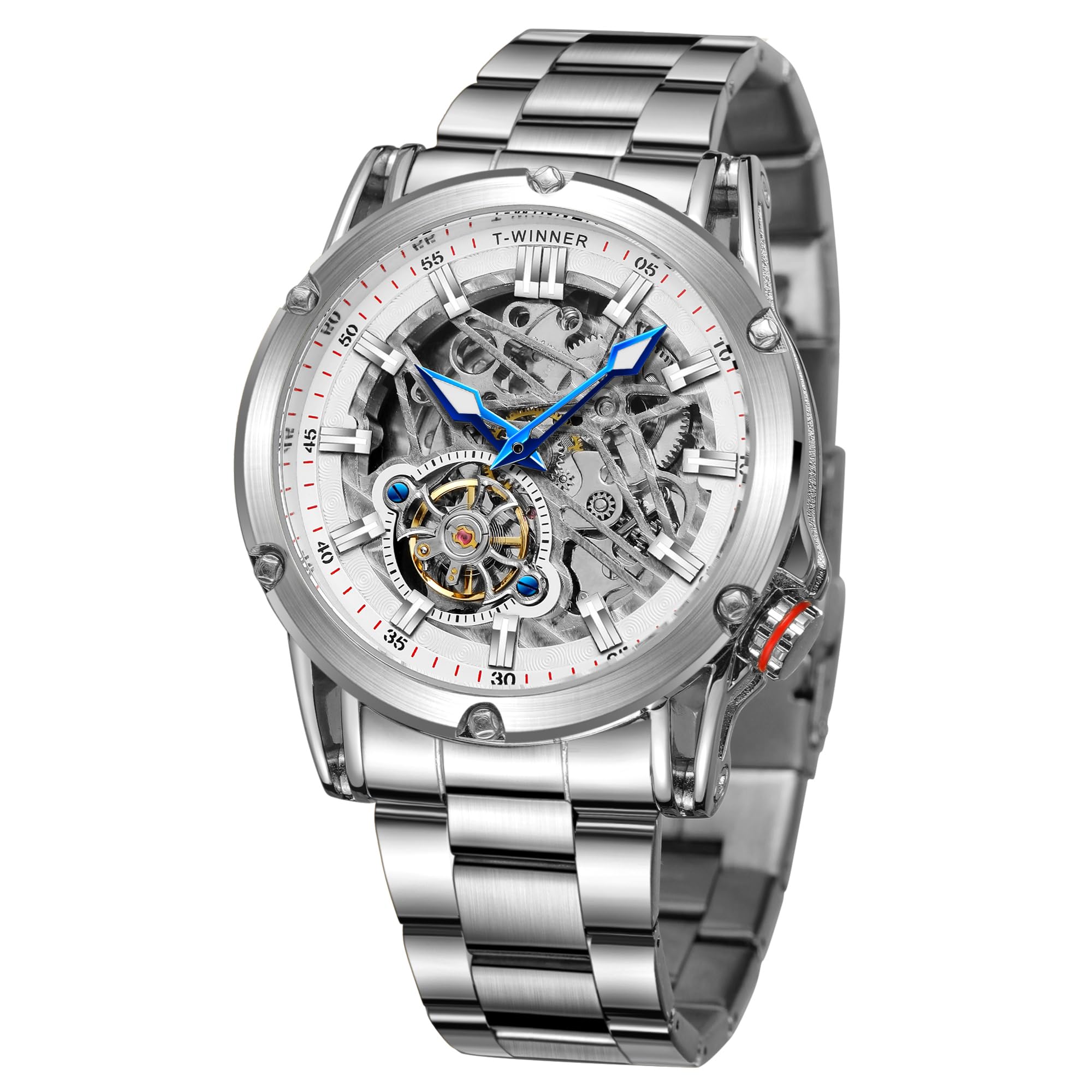 FORSINING Orologio da uomo automatico con movimento meccanico di alta qualità e quadrante grande