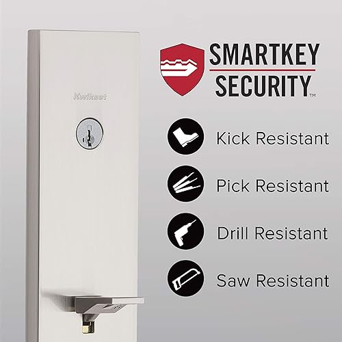 Miniatura 8 de Kwikset Vancouver - Manija de bloqueo frontal de perfil bajo con microondas, incluye manija de palanca de puerta Halifax delgada y moderna con